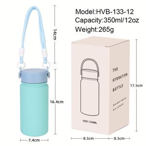 Nouvelle gourde isotherme portable en acier inoxydable 316 de 350 ml, à large ouverture, avec cordon, pour le sport et le camping, maintien au chaud de 6 à 12 heures (modèle 2025) - Product Image 5