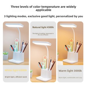 Lampe de <span class=keywords><strong>bureau</strong></span> pour étudiants et enfants au design minimaliste moderne, commande tactile, protection des yeux, lampe rechargeable pour l'apprentissage - Product Image 3