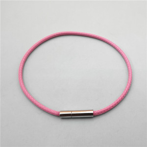 <b>Red</b> Waxed Thread <b>Bracelet</b> 2Mm Thick 18Cm Long Magnetic Clasp Fashion Jewelry Gift - Product Image 2