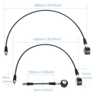 Manguera de Presión para Buceo DIDEEP de Fibra de Carbono Trenzada 7/16-20UNF 360 °   Manómetro de Presión Residual Sumergible Giratorio - Product Image 2