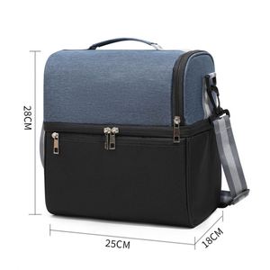 Double Compartments Cooler Insulation Lunch Bag with Shoulder Strap for Unisex - Product Image 5