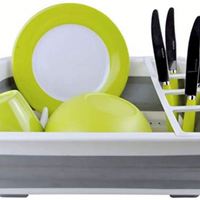 Égouttoir à vaisselle pliable en TPR avec drainage direct dans l'évier, compact et portable