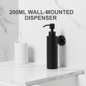Dispenser di Lusso Vuoto per Shampoo e Sapone <span class=keywords><strong>Liquido</strong></span> <span class=keywords><strong>in</strong></span> Acciaio Inossidabile Nero per Bagno, Doccia e Cucina - Product Image 1