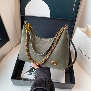High Quality <b>Suede</b> Zipper Luxury Designer Hand <b>Bags</b> Lady Crossbody <b>Bags</b> Geometric Pattern Chain Fashionable Waterproof 2-2.9L - Product Image 1