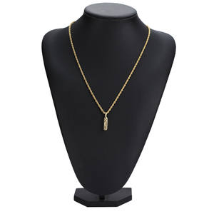 Kalung Rantai <span class=keywords><strong>Xanax</strong></span> Berlapis Emas Perak 18K, Kalung Rantai Tali Hip Hop Punk 24 "Inci Modis - Product Image 4