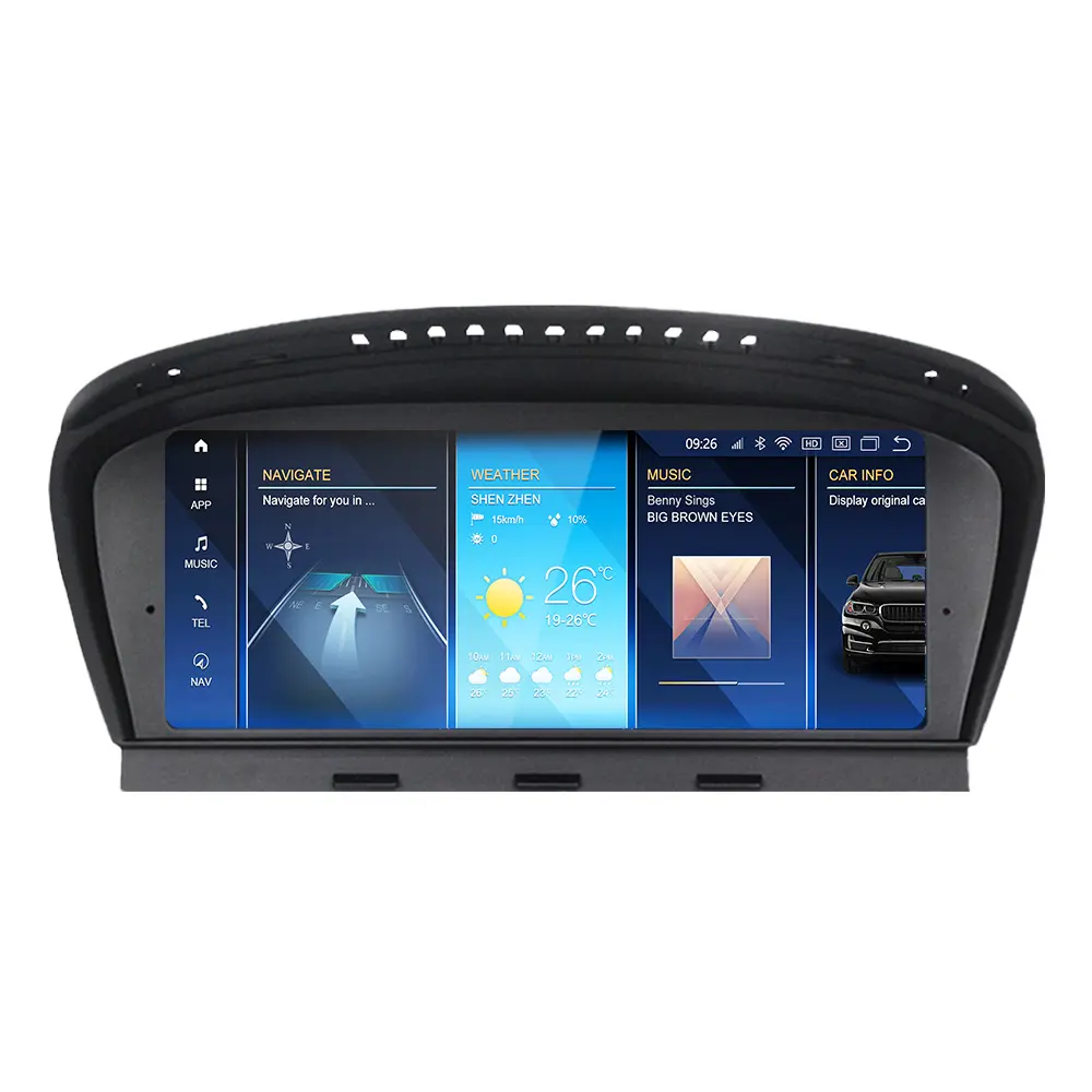 Snapdragon kit multimídia automotivo, android 12, com tela de carplay, áudio estéreo, para bmw 5 séries e60 e61 e63 e64 e90 e91, rádio