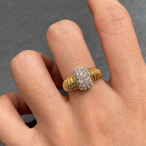 เพชร Aazuo Lab Grown Diamonds 0.60 กะรัต ทองคำแท้ 18K สีเหลืองทอง ดีไซน์วินเทจ แหวนหรูทรงไม่สมมาตร สำหรับผู้หญิง เหมาะสำหรับงานเลี้ยงสังสรรค์ - Product Image 5
