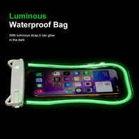 Nouvelle conception Sac étanche pour téléphone portable en TPU lumineux LOGO personnalisé Étanche IPX8 Pochette pour téléphone portable