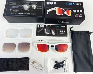 Lunettes intelligentes AIMB-G3 avec caméra 8 mégapixels, enregistrement vidéo 1200P, <span class=keywords><strong>lentilles</strong></span> à changement <span class=keywords><strong>de</strong></span> couleur, traduction simultanée par IA - Product Image 1