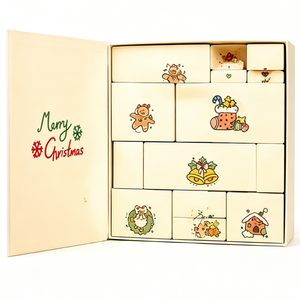 Boîte de calendrier de l'avent de Noël personnalisée avec 24 compartiments, emballage cadeau de Noël avec impression de logo pour les promotions saisonnières - Product Image 1