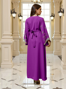 Vestido holgado Musilin para mujer, estilo Oriente Medio, con pedrería aplicada a mano, estilo Dubai, Arabia Saudita, <span class=keywords><strong>Mosi</strong></span>, Nuevo - Product Image 4