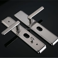 Manija de Puerta de Acero Inoxidable para Puertas de Madera, de Lujo, con Cerradura de Seguridad Interior de Aleación y Juego de Cerraduras y Llaves Exteriores de Aluminio