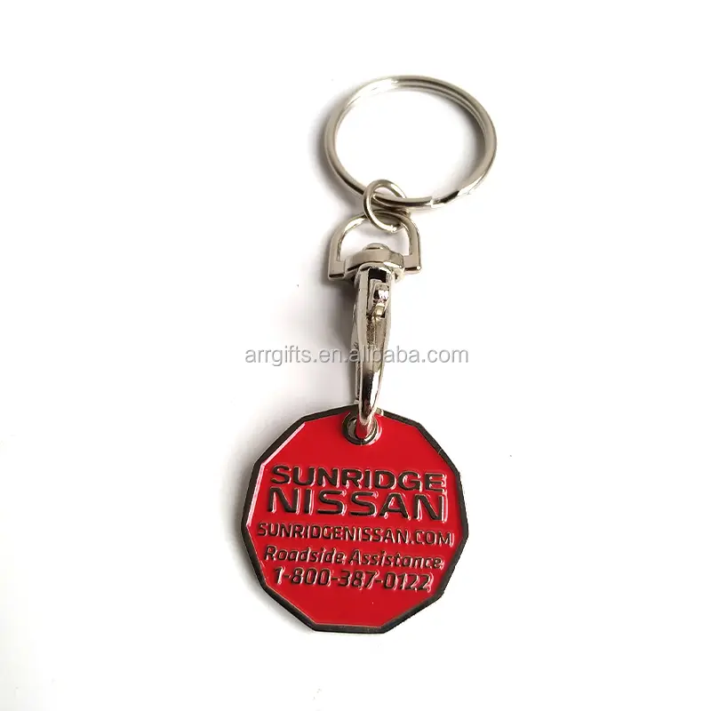 מותאם אישית עיצוב נשלף קנדי הקנדי מטבע Keychain קניות עגלות מטבע Keyring ספק