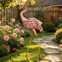 Statues de jardin en métal de style nordique, décorations d'extérieur, sculpture de flamant rose pour la décoration de patio