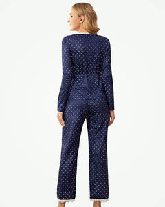 Pyjama d'allaitement à pois personnalisé pour femmes avec <span class=keywords><strong>pantalon</strong></span> de détente à manches longues Vêtements de maternité pour femmes enceintes Ensemble de pyjama - Product Image 5