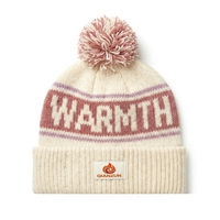 Bonnet d'hiver en tricot jacquard de haute qualité avec pompon, design acrylique, personnalisable avec votre logo brodé