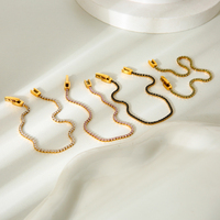 Bracelet Tennis de Luxe Étanche en Acier Inoxydable Plaqué Or 18K et Zircon, Bijoux de Mode Joyas De Acero Inoxidable Al Por Mayor