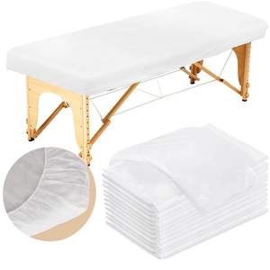 Draps de table de <span class=keywords><strong>massage</strong></span> jetables et housses de repose-tête ajustées, blanc - Product Image 2
