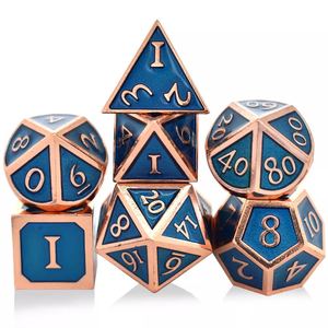High Quality 7pcs <strong>Set</strong> of D20 Ancient Metal <strong>Dice</strong> 16mm 20mm Custom Logo Factory Wholesale for D&amp;D RPG Dungeons Dragons - Product Image 3