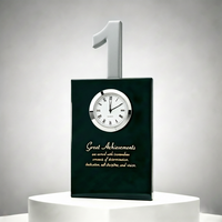 Plaque de récompense personnalisée pour employés avec horloge numérotée 5, 10, 25 ans de service, trophée en cristal pour anniversaire de départ à la retraite