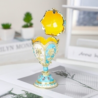 SHINNYGIFTS Œuf de Fabergé en cristal pour mariage et Noël, motif floral, alliage d'étain émaillé, fermeture magnétique, impression en relief