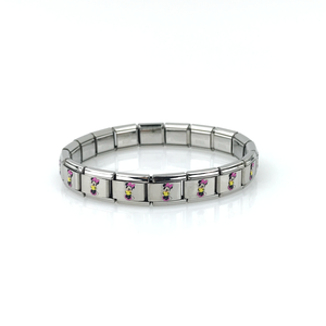 Colorful Printed Italian Square <strong>Elastic</strong> Steel Watch Strap Chain Fashion Charm Bracelet With Whole Printing Italian <strong>Module</strong> - Product Image 4