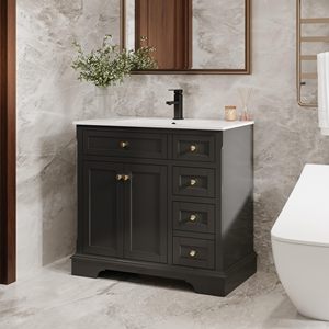24 "30" 36 "superficie verniciata arco piedi chiusura morbida porte Vintage <span class=keywords><strong>bagno</strong></span> vanità armadio con lavandino - Product Image 1