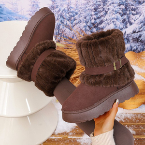 2025 hiver nouvelles bottes de neige en peluche femmes fond épais grande taille bottes courtes chaudes - Product Image 3