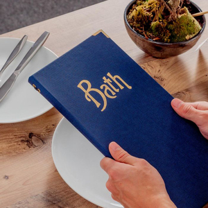 Menu en tissu facile à nettoyer pour café, dossier de menu rechargeable, menus de restaurant personnalisés avec bande élastique - Product Image 6