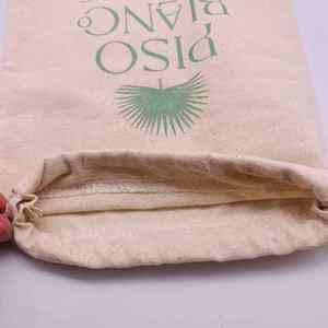 Reusable White Cotton Linen <b>Pouch</b> Soft Clothes Dust <b>Pouch</b> <b>Drawstring</b> Fabric Custom Logo Craft Bags - Product Image 4