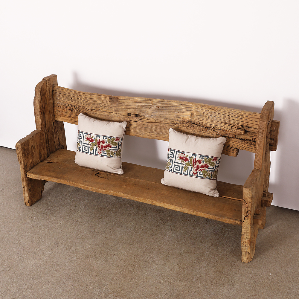 rustic natural weathering reclaimed wood thick elm wood door sofa table