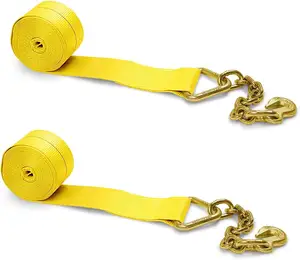 Fabricantes atacado venda quente cinta de guincho amarelo de 2 polegadas para controle de carga