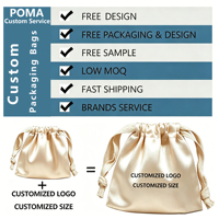 Pochette de protection en satin de soie de luxe imprimée avec logo personnalisé pour sac à main, sac à chaussures en satin à double cordon, sac à cordon anti-poussière
