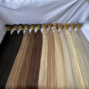 Italien Keratin-Spitzen reine Farbe gemischte Farbe glattes Haar Rem U Spitze Haarverlängerung 2024 Großhandel europäisches Remy-Haar