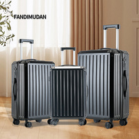 OEM/ODM Ensembles de bagages de voyage à coque dure au design de luxe à rayures avec roues pivotantes Valises de voyage Trolley Bagages portables