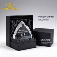 Trophée en cristal 3D Montagne, Plaque de récompense en verre Ice Peak, Base noire gravée au jet de sable, Trophée de champion pour Sports, Randonnée, Course à pied