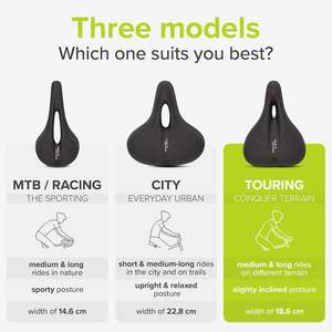 Sillín de <span class=keywords><strong>bicicleta</strong></span> ergonómico cómodo e impermeable con función de ventilación 3 Zone Concept para hombres y mujeres - Product Image 2