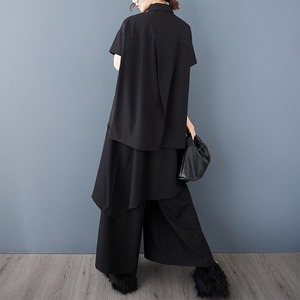 2026 Yeni Deconstructed Asimetrik Pamuk Karışımlı Gömlek Yamamoto Tarzı Japon Minimalist Toptan Gevşek Bol Kesim Bluz - Product Image 4