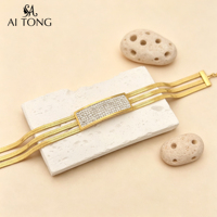 Bracelets de mode en acier inoxydable plaqué or 18 carats PVD avec zircon, papillon, cœur, trèfle à quatre feuilles, chaîne multicouche, bijoux pour femmes, cadeau