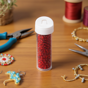 Perline rosse ILAN Abalorio da 5 mm per la creazione di gioielli, 12 pezzi per tubo - Product Image 3