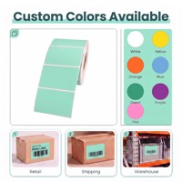 Rollo de Etiquetas Térmicas Directas Impermeables Ecológicas Verde Morandi 60*40mm 1000 Unidades/Rollo Etiqueta Autoadhesiva para Códigos de Barras