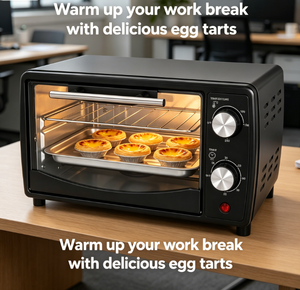 Mini Horno Tostador Eléctrico Negro de 11L, 800W de Potencia, Temporizador de 60 Minutos, Puerta de Vidrio, Asa de Acero Inoxidable para Comidas Rápidas, Bocadillos y Uso en Exteriores - Product Image 4