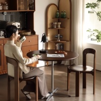 Chaise de salle à manger en bois massif couleur unie style Mid-Century, petite chaise Rey simple et populaire, chaise de bureau rétro unique avec dossier pour la maison