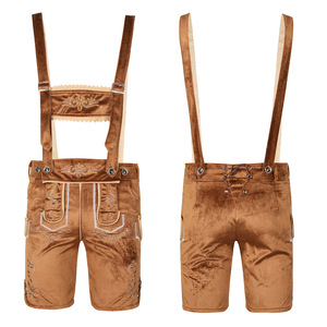 Nuovo tedesco Oktoberfest Bavarian Unisex Lederhosen Shorts medievale birra ragazzo Costume <span class=keywords><strong>con</strong></span> bretelle costumi da uomo Medival - Product Image 5