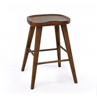 Tabouret de bar en bois massif, hauteur comptoir, chaise de cuisine moderne en bois sans dossier