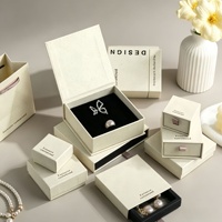 Boîte à bijoux en papier/carton recyclé de luxe léger avec tiroir pour bagues, colliers et bracelets