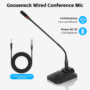 Nuevo Micrófono de Condensador Cardioide con Cable <span class=keywords><strong>MS</strong></span>-260 Gooseneck para Sala de Reuniones, Grabación, Canto, Estudio, XLR, Escritorio, con Función Pulsar para Hablar - Product Image 1