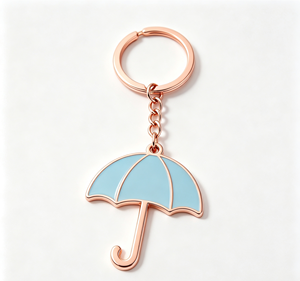 Porte-clés parapluie en métal personnalisé, porte-clés émaillé, pendentif porte-monnaie or rose, accessoire cadeau - Product Image 3