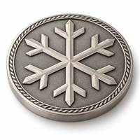 Pièce commémorative personnalisée en alliage de zinc motif flocon de neige, cadeau de collection pour les célébrations d'entreprise, fabrication sur mesure en gros