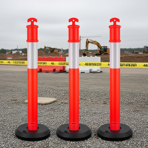 Poteaux de délimitation de circulation Vevor, 48 pouces, base réfléchissante remplissable, cônes de sécurité pour chantier - Product Image 2